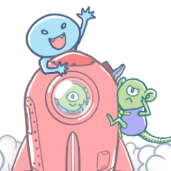 [LINEスタンプ] 宇宙人ときどきメカ