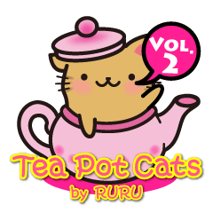 [LINEスタンプ] TeaPotCatsVol.2 ティーポットとら by RURU