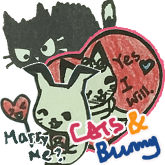 [LINEスタンプ] CaCa: Cats ＆ Bunny LoveLove