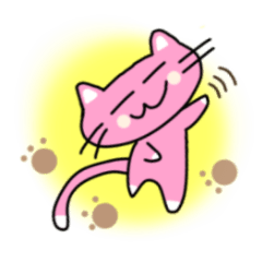 [LINEスタンプ] ゆる〜い桃色ニャンコ1【挨拶編】