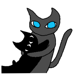 [LINEスタンプ] 灰猫と黒猫のたわむれ その1