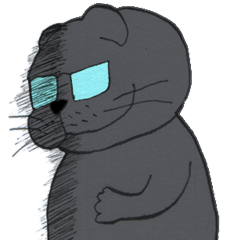 ぶー♂めがね黒猫