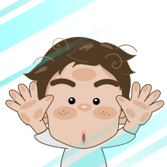 [LINEスタンプ] Ton-Kla: big head n curly hair