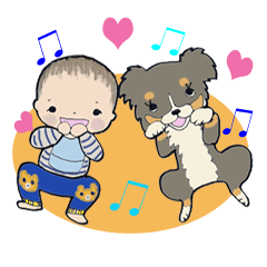 [LINEスタンプ] オーストラリアンシェパードセラとKちゃん