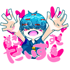 [LINEスタンプ] 目隠れマッシュトリオ