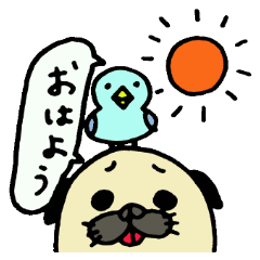 [LINEスタンプ] パグのシンプルな言葉のスタンプ