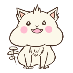 [LINEスタンプ] White fat mochi-cat