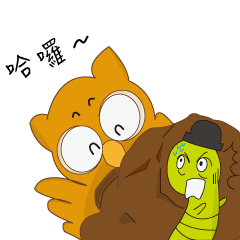 [LINEスタンプ] 昆虫に戻りますフクロウの兄弟