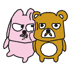 [LINEスタンプ] 顔の大きなうさぎとくま