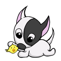 [LINEスタンプ] Boo_Black＆White puppy and his friend