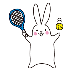[LINEスタンプ] テニス始めたのっそりうさぎ
