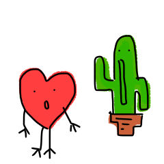 [LINEスタンプ] 伝わるハートと時々サボテン