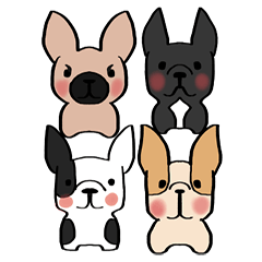 [LINEスタンプ] French Bulldog- Bu Dou Family