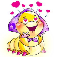 [LINEスタンプ] A Pretty Sweet Bug: Worm Ladyの画像（メイン）