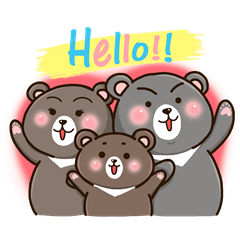 [LINEスタンプ] The Moon Bear Family