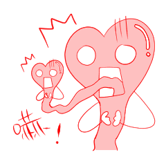 [LINEスタンプ] 巻き取り可能な愛の描画 - 世界心臓