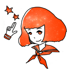 [LINEスタンプ] 宇宙柄セーラー女子