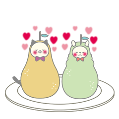 [LINEスタンプ] 洋なしアルパカと洋なしネコ