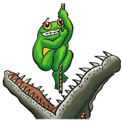 [LINEスタンプ] Gaga Penny Frog 3- Unyielding Frog