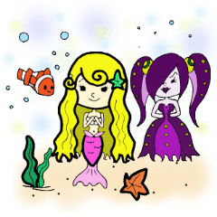 [LINEスタンプ] 人魚姫と海の仲間たち