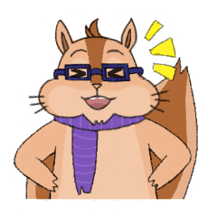 [LINEスタンプ] Nerdy squirrel daily life