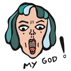 [LINEスタンプ] Central parting girl