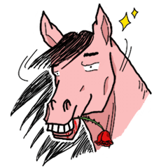 [LINEスタンプ] Rocky, the pink horseの画像（メイン）