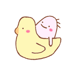 [LINEスタンプ] たまごとひよこの仲良し組