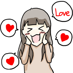 [LINEスタンプ] lovely mushrooms girl