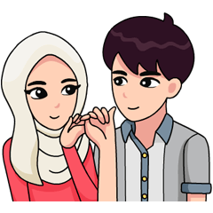 [LINEスタンプ] Couple Hijab