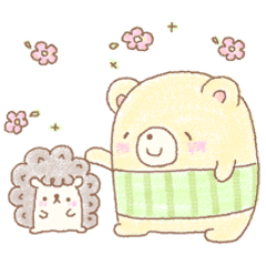 [LINEスタンプ] ハラマキくまさんとハリモコさん