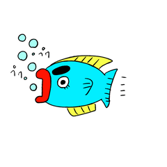 [LINEスタンプ] 水中魚ーきんぐ まゆげちゃん 