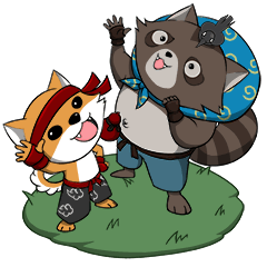 [LINEスタンプ] Shiba and Tanuki