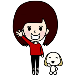[LINEスタンプ] Sunshine girl C.Chi and doggy Pudding