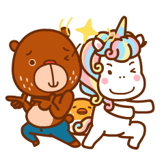 [LINEスタンプ] Uncle Bear ＆ Unicorn