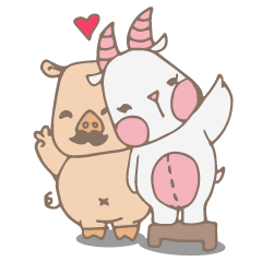 [LINEスタンプ] Piggo and Goaty