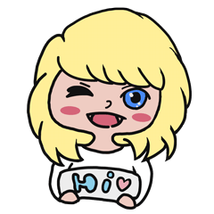 [LINEスタンプ] Interesting Blondie-Girl