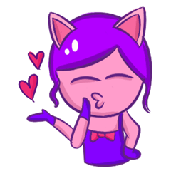 [LINEスタンプ] A Dreamy Girl with Cat Ears