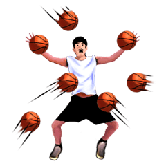 [LINEスタンプ] Joke basketball player 