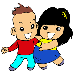 [LINEスタンプ] Naughty couple