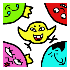 [LINEスタンプ] カラフルひよこ