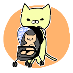 [LINEスタンプ] 子育てを楽しむ猫ママ