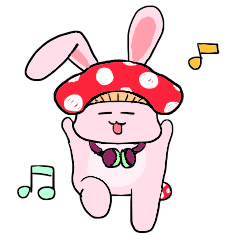 [LINEスタンプ] mushroom rabbit