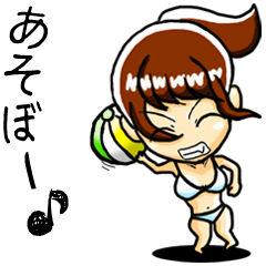 [LINEスタンプ] 夏に使える水着女子スタンプ