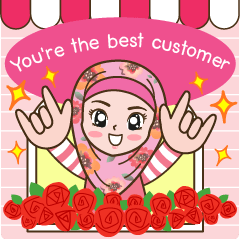 [LINEスタンプ] Hijab Girl Online Shop (Cute Seller) Engの画像（メイン）