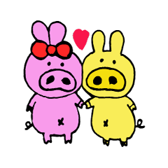 [LINEスタンプ] ぶたうさ