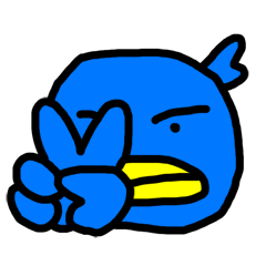 [LINEスタンプ] くちばしの黄色い青い鳥 4 <シンプル>