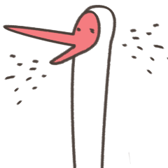 [LINEスタンプ] Little White Crane