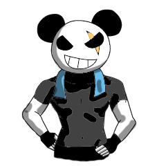 [LINEスタンプ] Muscle Panda with black shirt